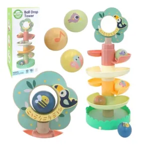 Jolly Toy Тукан - Сензорна дървена кула с топчета