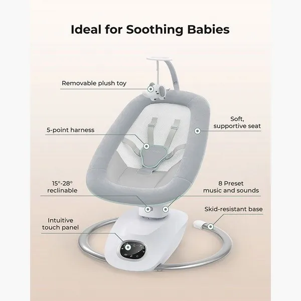 Продукт Momcozy CocoSway, 3D-Motion - Бебешка люлка, с музика, с дистанционно управление - 0 - BG Hlapeta