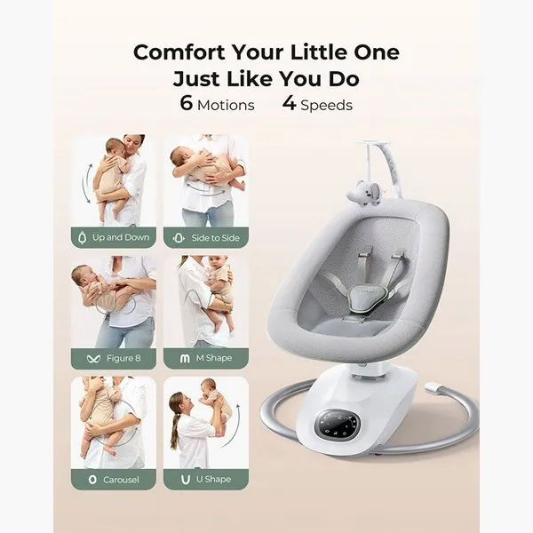 Продукт Momcozy CocoSway, 3D-Motion - Бебешка люлка, с музика, с дистанционно управление - 0 - BG Hlapeta