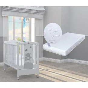 Bambino Casa  BonBon grigio - Бебешко креватче + ПОДАРЪК матрак Primavera Baby Luxe