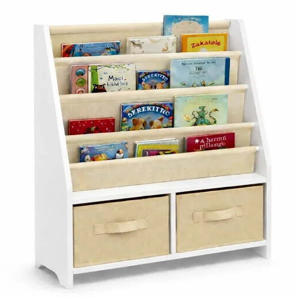 Продукт GINGER HOME - Детски Органайзер 2 в 1 – Етажерка за Книжки и Кутии за Играчки, Бял, Монтесори Метод - 0 - BG Hlapeta