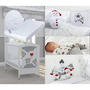 Bambino casa Tre Orsetti rosso - Креватче, матрак Primavera Baby Luxe+ПОДАРЪК Спален комплект Winter fairy tale 9 части