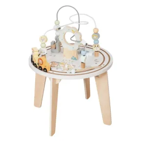 GINGER HOME - Дървена образователна маса с сабиринт и мъниста, 40x40x54 см