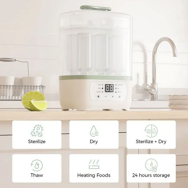 Продукт Momcozy - Електрически парен стерилизатор и сушилник за бебешки шишета 8 в 1, Размразява и затопля храна - 0 - BG Hlapeta