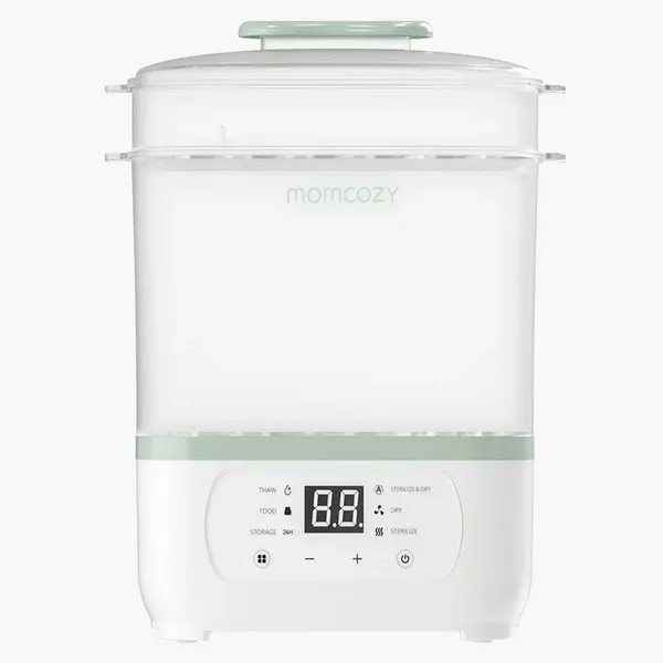 Momcozy - Електрически парен стерилизатор и сушилник за бебешки шишета 8 в 1, Размразява и затопля храна