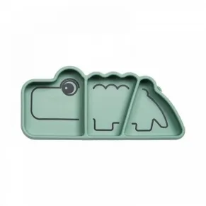 Done by Deer Stick and Stay Croco - Силиконова чиния с разделения и вакуум