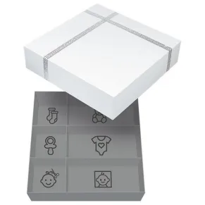 Dooky - Комплект кутия за бебешки съкровища и 3D отпечатък за бебе за ръчичка и краче с рамка