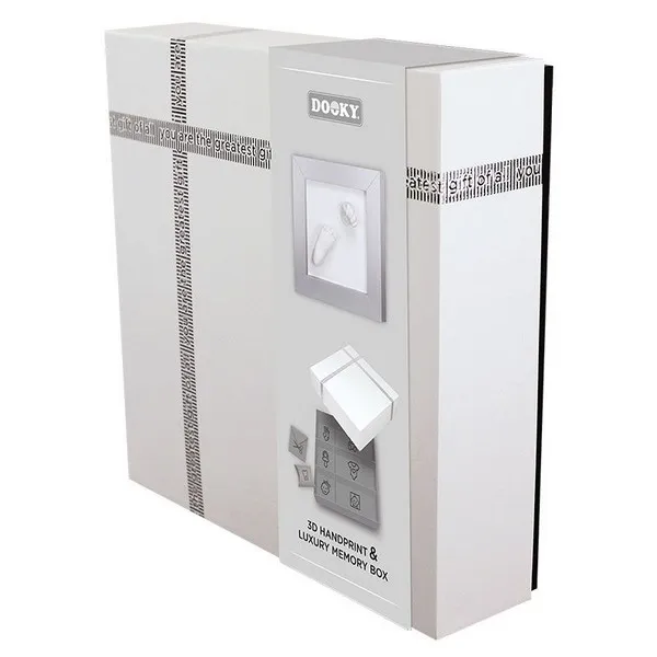 Продукт Dooky - Комплект кутия за бебешки съкровища и 3D отпечатък за бебе за ръчичка и краче с рамка - 0 - BG Hlapeta