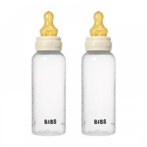 BIBS Ivory - Комплект с 2 бр. Бебешки Бутилки 270мл Среден Поток Каучук
