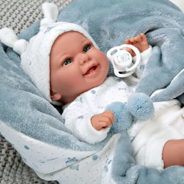 Продукт Arias - Кукла-бебе със синьо одеялце, реално тегло, 35 см - 0 - BG Hlapeta
