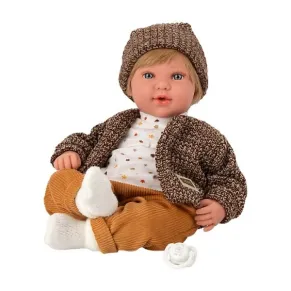 Arias Ириа - Кукла момченце с кафяви джинси и жилетка с 14 различни звука, 45 см.