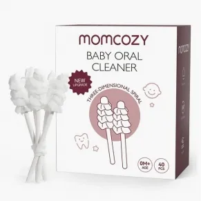 Momcozy - Памучни тампони за еднократна употреба, за орална хигиена, 40бр.