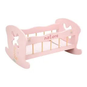 Arias - Розово легло-люлка за кукли от дърво