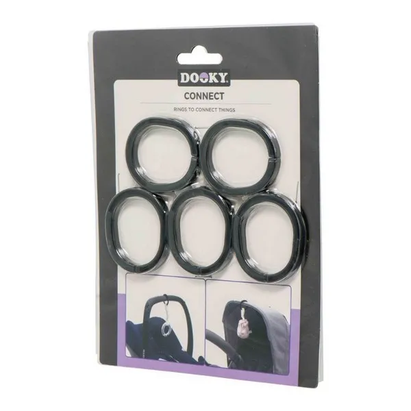 Продукт Dooky - Свързващи халки за бебешка количка черни, 5 бр. - 0 - BG Hlapeta
