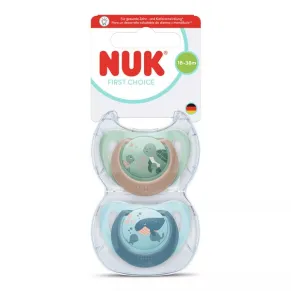 NUK First Choice - Биберон залъгалка, силикон, 18+ мес., 2 бр.